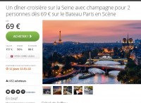 Diner Croisiere sur la Seine à Paris pour deux à partir de 69 euros ..