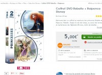Dvd disney et enfants  pas chers : 5 euros le pack rebelle + raiponce , 4 euros bambi ..