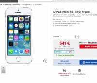 Bon prix pour un Iphone 5S 32go : 549 euros de prix de revient