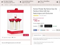 Super affaire parfums femmes:  coffret Kenzo flower 50ml à 32.5 euros