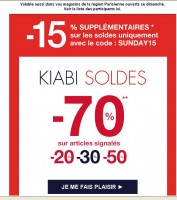 Soldes Kiabi : 15 pourcent de remise en plus le 18 janvier