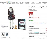 Poupée monster high autour de 6 euros livraison incluse