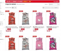 Parure de lit et linge de maison pas cher ( 15 euros des parures monster high, cars …)