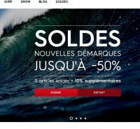 Soldes quicksilver deuxieme demarque :  tongs, vetements, sacs ….