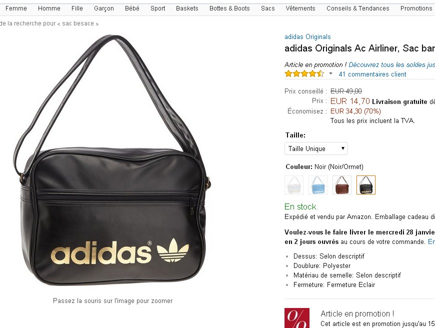sac besace adidas