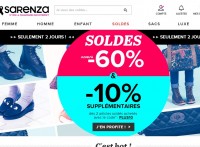 Soldes sur sarenza:  10 pourcent en plus pour deux articles achetés