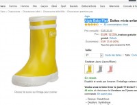 Bottes de pluie enfants aigle à 12.5 euros