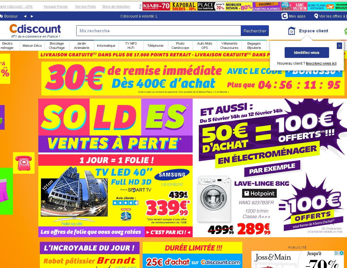 Cdiscount codes de réduction le 10 fevrier