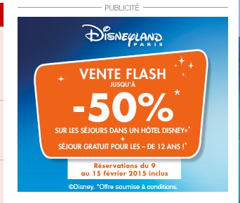 vente flash disneyland paris