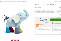 Doudou pour bébé pas cher : 2.39 euros livraison incluse