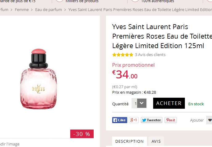 yves saint laurent paris premiere rose