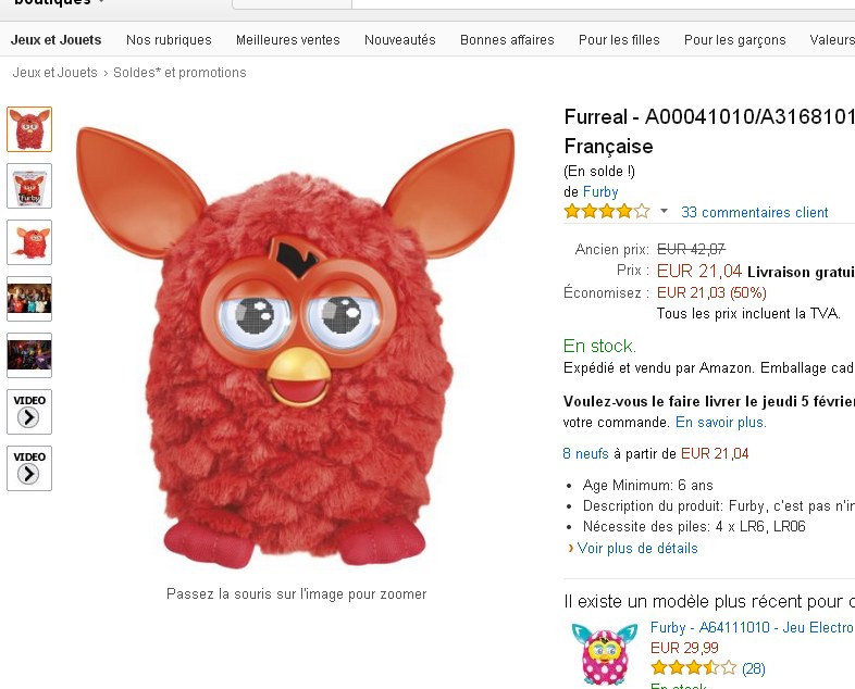 Jouet furby pas cher à 21 euros