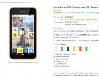 Smartphone Nokia Lumia 530 qui revient à 50 euros