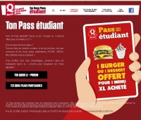 Bon plan quick : pour les étudiants, un burger ou dessert offerts avec un menu