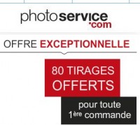 80 tirages photos gratuits avec photoservice (+ fdp)