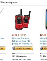 Bon prix pour des talkie walkie : 22 euros les motorola le 9 février