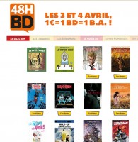 Opération 48heures  BD les 3 – 4 avril : 12 bd à 1 euro l’une … valable sur le site fnac.com .. faire vite