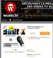Bonne affaire : clé chromecast + 5films à 24.99 euros ( contre autour de 35 euros la clé seule )
