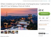 Paris : Diner croisiere sur la Seine avec Champagne à 69 euros pour deux
