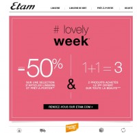 Promo chez etam ! 50 pourcent sur des articles