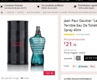 Bon prix parfum : JP Gaultier le male terrible 40ml à moins de 22 euros port inclus
