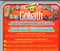 Super offre jeux de societés : 30 euros de remboursés pour l’achat de deux jeux goliath