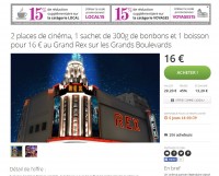 Local Paris : 13.6 euros les deux places de cinemas au grand rex avec bonbons et boissons (mardi et jeudi)