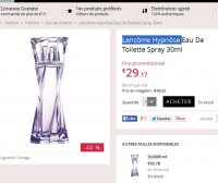Eau de toilette Lancome Hypnose 30ml à moins de 30 euros (autour de 50 normalement)