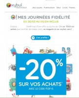 Code de réduction Oxybul : 20 pourcent jusqu’au 5 avril