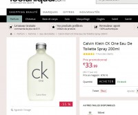 Bonne offre parfum : Ck One 200ml à moins de 34 euros port inclus