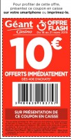 Réduction Geant Casino ! 10 euros pour 40 d’achats jusqu’au 22 mars 2015