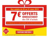 Réduction Leader Price : 7 euros pour 50 d’achats jusqu’au 31 mars