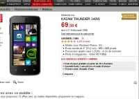 Smartphone kazam thunder qui revient à moins de 50 euros ( 4 pouces,  quad core ..)