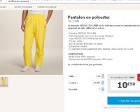 Pantalon de sport Tacchini pas cher à 10.5 euros ..