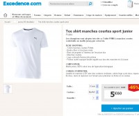 Bon prix pour un tee shirt puma pour ado : 5.6 euros en 12 et 14 ans