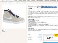 Bon prix baskets montantes cuir nike pour enfants à 24.9 euros