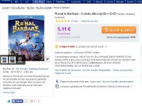 Blu ray 3d pas cher:  Ronal le barbare à 8.16 euros port inclus