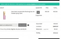 Bon plan parfum : edt femmes Yves saint laurent elle shocking50ml à 30 euros