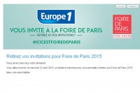 Invitation gratuite pour la foire de paris 2015 .. faire vite