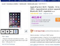 Bon prix ipad air 2 16go wifi : 364  euros de prix de revient .. le 5 avril
