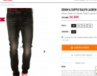 Jeans denim & supply ralph lauren pour hommes pas cher à 34.5 euros