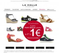 Bonne affaire chaussures: deuxieme paire à 1 euro sur le site de la halle