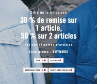 Promo Levis : 50 pourcent de remise pour l’achat de deux articles dans une sélection