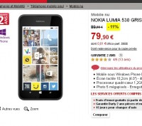 Smartphone Nokia Lumia 530 qui revient à moins de 50 euros