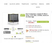 Super affaire : pack trampoline avec bache et echelle qui revient à 96 euros .. le 5 avril