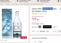 Bon plan parfum : calvin klein ckin2u him 100ml à moins de 28 euros port inclus