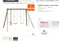 Super affaire portique en bois 100% remboursé en bons d’achats