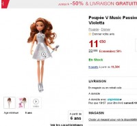 Bon plan jouet : poupée violetta qui chante à 11.5 euros port inclus