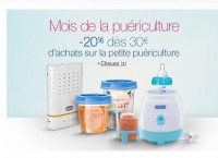 20 pourcent de remise pour 30 d’achats en puericulture sur amazon