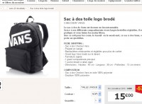 Sac à dos vans à 15 euros